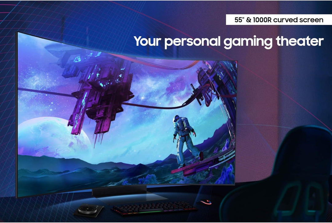 Samsung | Odyssey Arc 55" 4K Ultra HD 165Hz 1ms GTG Curved VA LCD FreeSync Gaming Monitor - Black LS55CG970NNXGO