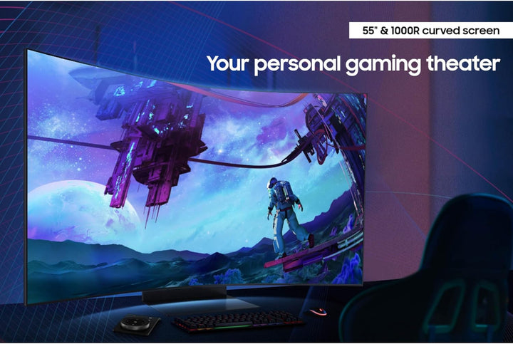 Samsung | Odyssey Arc 55" 4K Ultra HD 165Hz 1ms GTG Curved VA LCD FreeSync Gaming Monitor - Black LS55CG970NNXGO