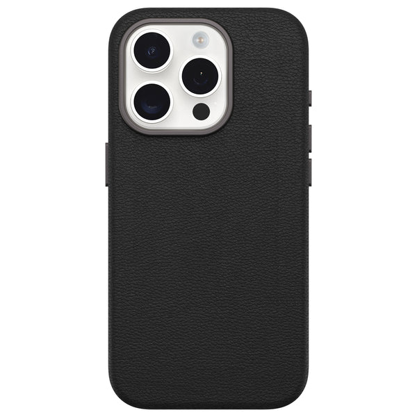 Otterbox | Symmetry Cactus Leather w/MagSafe case iPhone 15 Pro - Black (Noir Ash) | 15-12618