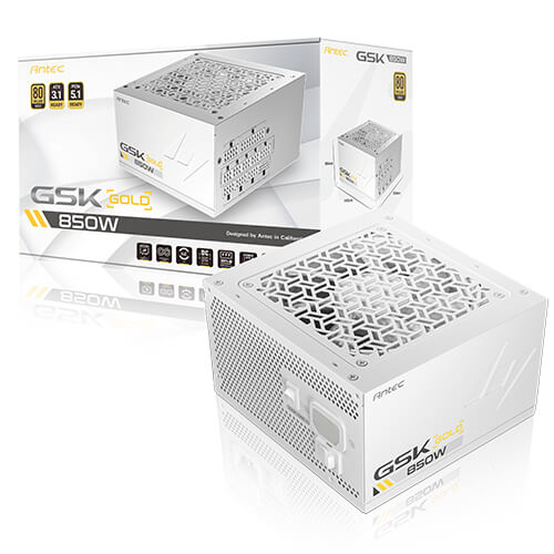 Antec | Full Modular 80 Plus Gold Power Supply GSK ATX3.1 850W - White | GSK850 WHITE US