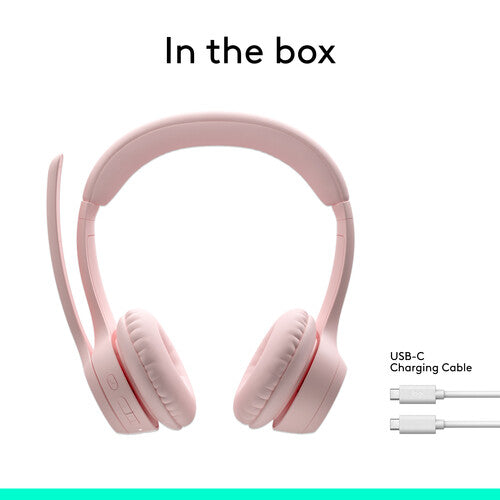 Logitech | Zone 300 Wireless Bluetooth On-ear Headset With Noise-Canceling Microphone - Rose | 981-001411