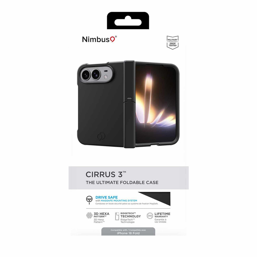 Nimbus9 | Cirrus 3 Foldable Case for iPhone Duo - Black | N9C3FLIPH18FLDBLK