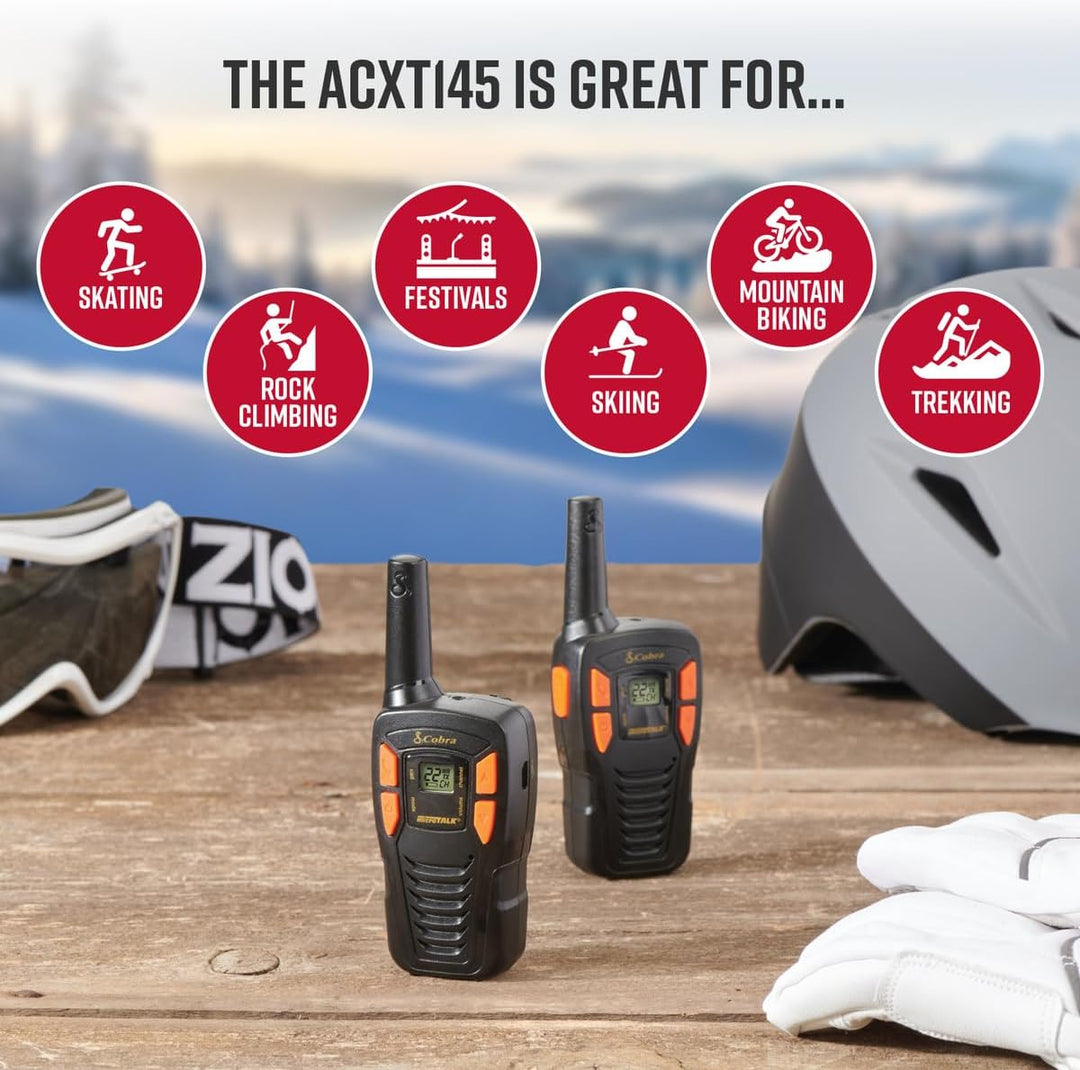 Cobra | 16-Mile Range Two-Way Radio Walkie Talkies 2 Pack | ACXT145