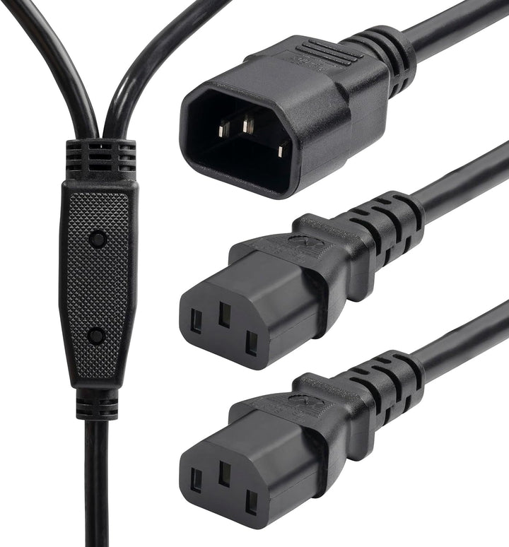 Startech | Power Cord Splitter IEC 60320 C14 to 2x IEC 60320 C13 AC Power Cable Splitter - Black | 8723-8600-POWER-CORD