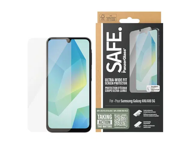 PanzerGlass | SAFE UWF Screen Protector Samsung A16 / A16 5G - Clear (Bilingual) | SAFE93811CA