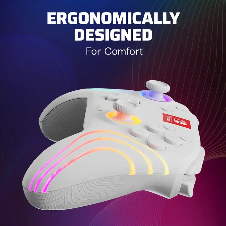 PDP | Afterglow Wave Wireless Pro Controller with Motion for Nintendo Switch & Nintendo Switch OLED Model - White | 500-252-WH