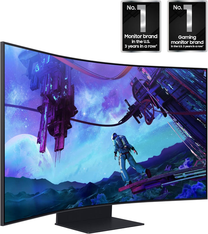 Samsung | Odyssey Arc 55" 4K Ultra HD 165Hz 1ms GTG Curved VA LCD FreeSync Gaming Monitor - Black LS55CG970NNXGO