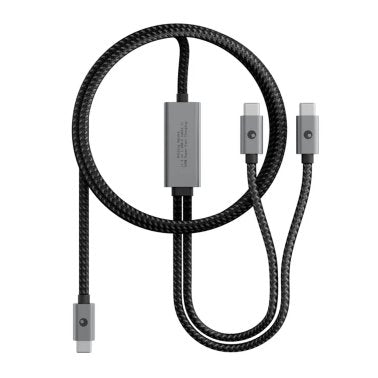 Rolling Square | Essential 2in1 USB-C to USB-C Cable 150cm 100W - Black | CER01R
