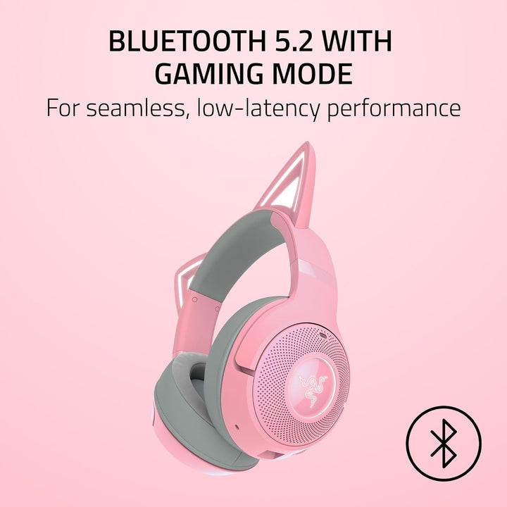 Razer | Kraken Kitty Edition V2 Chroma Wireless Over-Ear Gaming Headset - Quartz | RZ04-04860100-R3U1