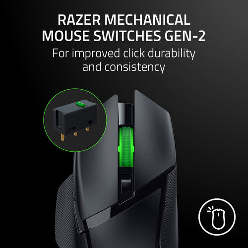 Razer Renewed | Basilisk V3 X HyperSpeed Customizable Wireless Gaming Mouse 60 DAYS WARRANTY - Black | RZ01-04870100-R3U1