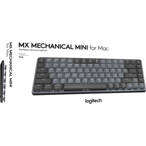 Logitech | MX Mechanical Mini for Mac Compact Wireless Mechanical Tactile Switch Keyboard for macOS/iPadOS/iOS with Backlit Keys - Space Gray | 920-010831