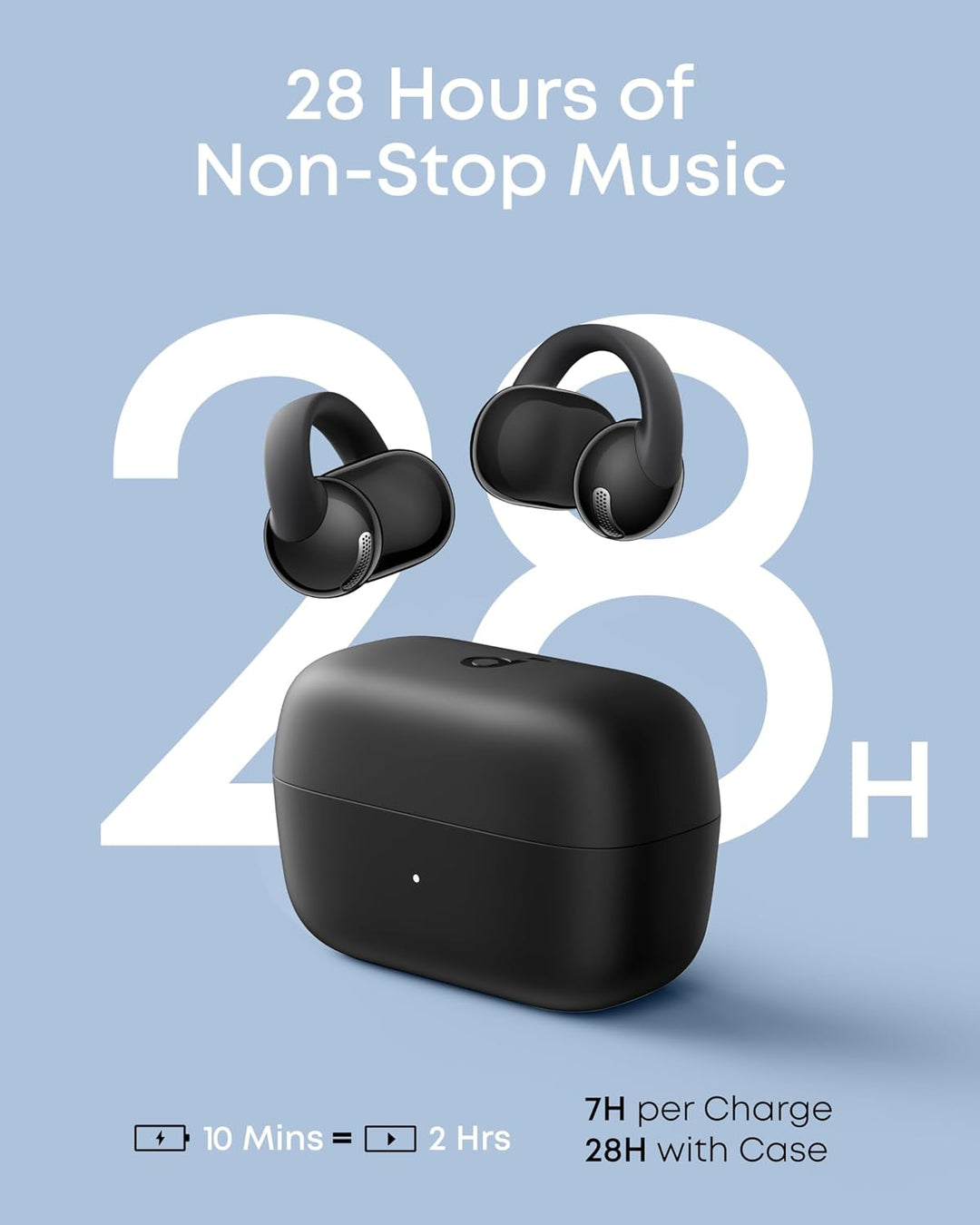 Soundcore | C50i-Secure Clip-On Wireless Earbuds - Black |  D1101Z11-5