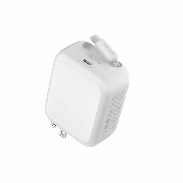 Belkin | UltraCharge Retractable GaN Wall Charger 67W - White | WCH022bkWH