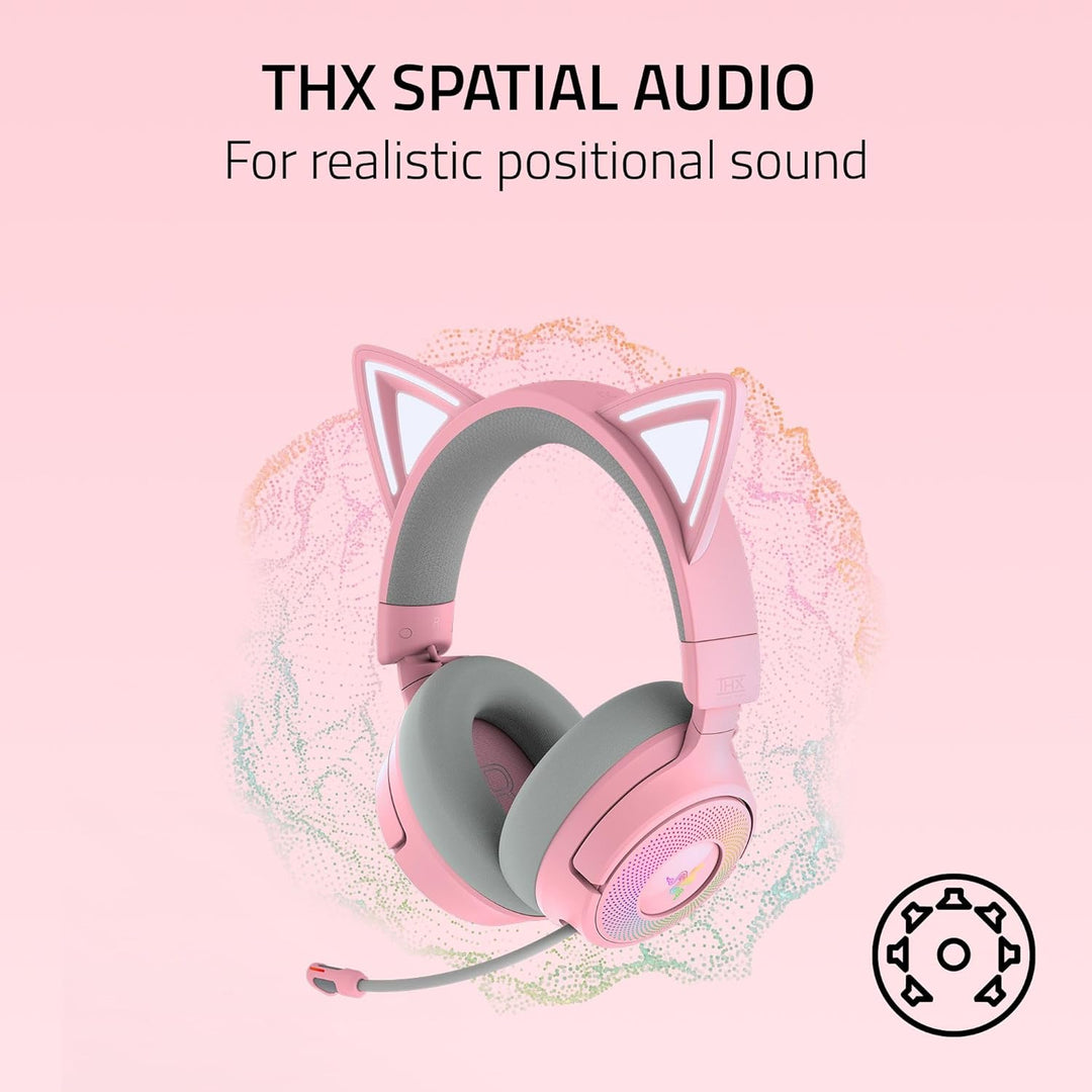 Razer | Kraken Kitty V3 Pro Wireless RGB Gaming Headset - Quartz Pink | RZ04-05170200-R3U1