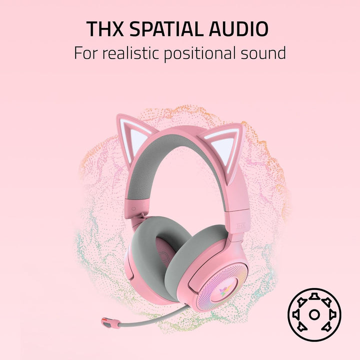 Razer | Kraken Kitty V3 Pro Wireless RGB Gaming Headset - Quartz Pink | RZ04-05170200-R3U1