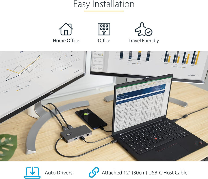 Startech | Multiport Adapter Dual 4K HDMI USB-C PD | 120B-USBC-MULTIPORT