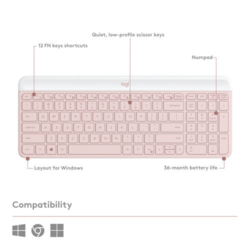 Logitech | MK470 Wireless Full Size Keyboard and Mouse Combo - Rose |  920-011311