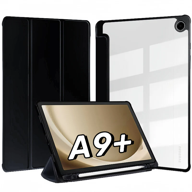 Caseco | Samsung Galaxy Tab A9+ Folio Case With Stand - Black / Clear | C3244-01