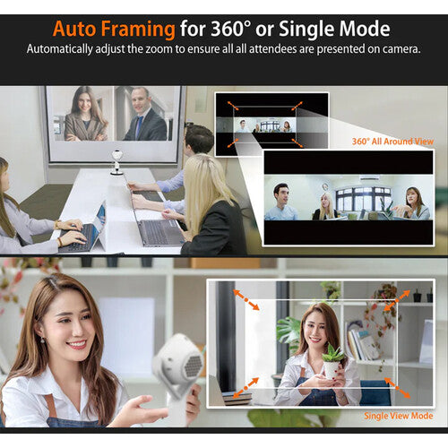 j5create | 360° AI-Powered Webcam with Speakerphone | JVU368