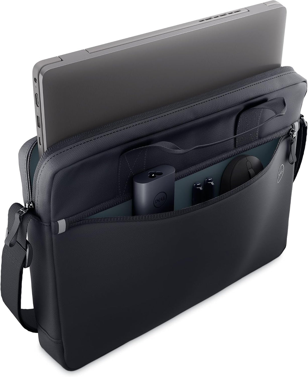 Dell |  EcoLoop Essential Briefcase - CC3624 - Zippered Front Pocket Luggage Pass-Through Lightweight with Adjustable Shoulder Strap - Black | CC3624