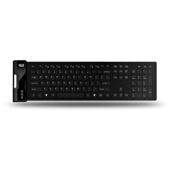 Adesso | 120-Keys Antimicrobial Waterproof Flexible Keyboard - Black | AKB-232UB