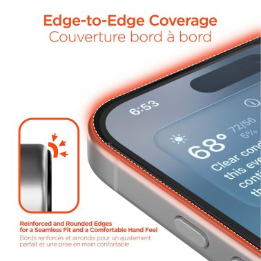 HyperGear | Edge-to-Edge Glass iPhone 17 /17 Pro /16 Pro Screen Protector w/Installation Applicator Tray | 16500