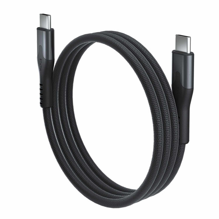 Blu Element | SelfCoil Magnetic Cable USB-C to USB-C 3.3ft 100W - Black | BEMGC2C3FTB
