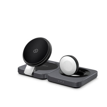 Nimbus9 | Qi2 3-in-1 Wireless Charging Stand - Brushed Grey | N9WLCQI23IN1BRGR