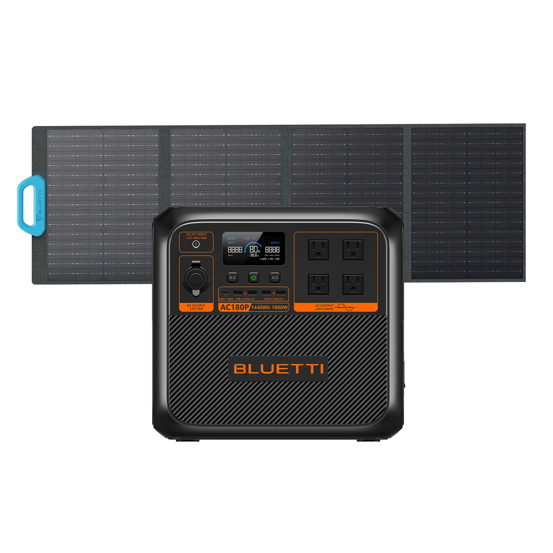 Bluetti | Solar Portable Power Station 1,800W 1,440Wh | AC180P