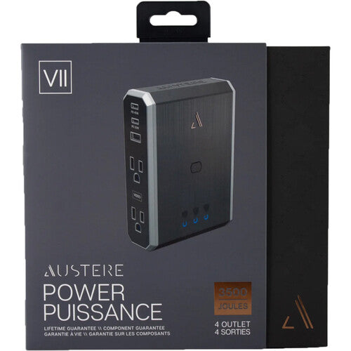 Austere | VII Series Wall Charger 4-Outlet 45W / 20W USB-C PD | 7S-PS4-US1