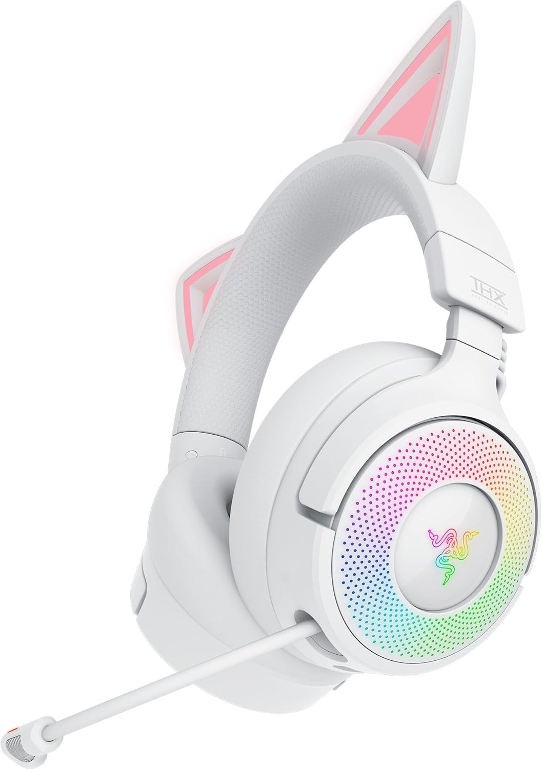 Razer | Kraken Kitty V3 Pro Wireless Over-the-Ear Gaming Headset for PC, Mac, PlayStation, Nintendo Switch, Steam Deck - White | RZ04-05170400-R3U1