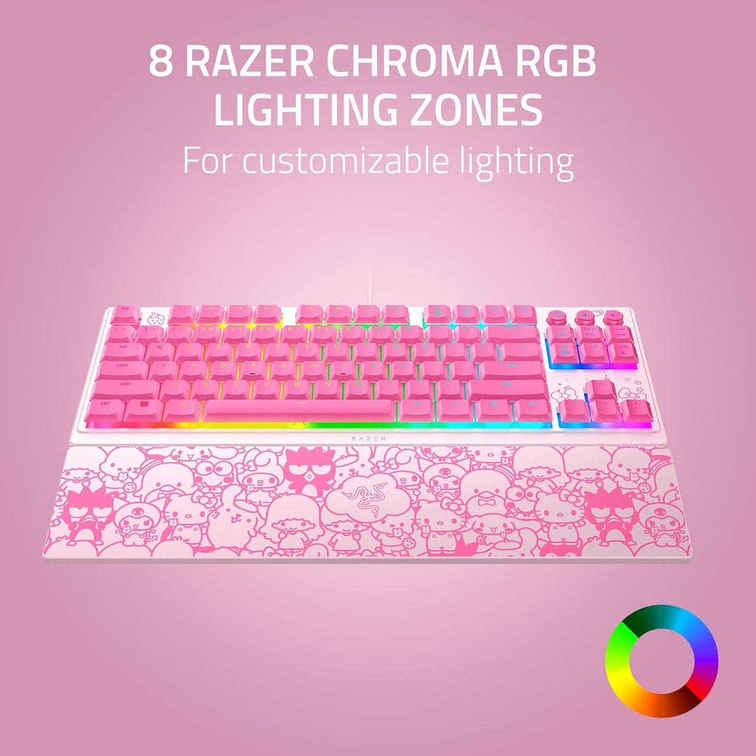 Razer | Ornata V3 TKL Gaming Keyboard: Low-Profile Keys Wired - Hello Kitty & Friends Edition | RZ03-04881900-R3M1