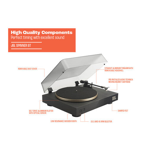 JBL | Spinner - Bluetooth Turntable - Gold | JBLSPINNERBTGLDAM