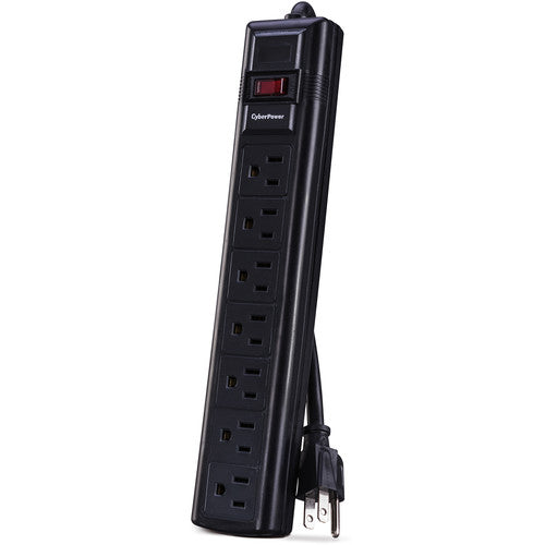CyberPower | Essential Series Surge Protector 7 Outlet - Black | CSB7012