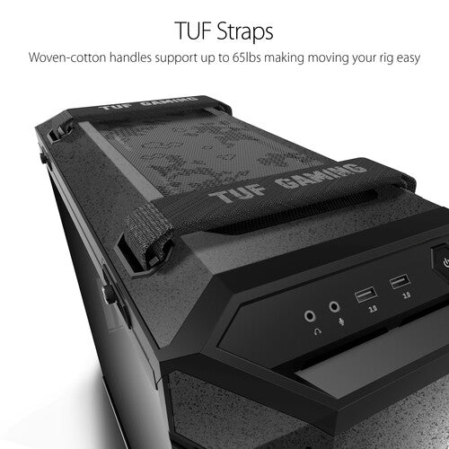 Asus | TUF Gaming GT501 Mid-Tower Computer Case for up to EATX Motherboards - Grey | GT501/GRY/WITH HANDLE