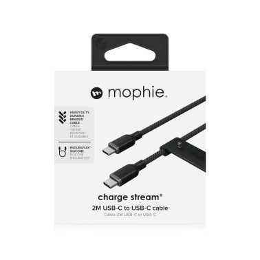 Mophie | Charge and Sync Cable USB-C to USB-C 2m /6ft  - Black | 15-12587