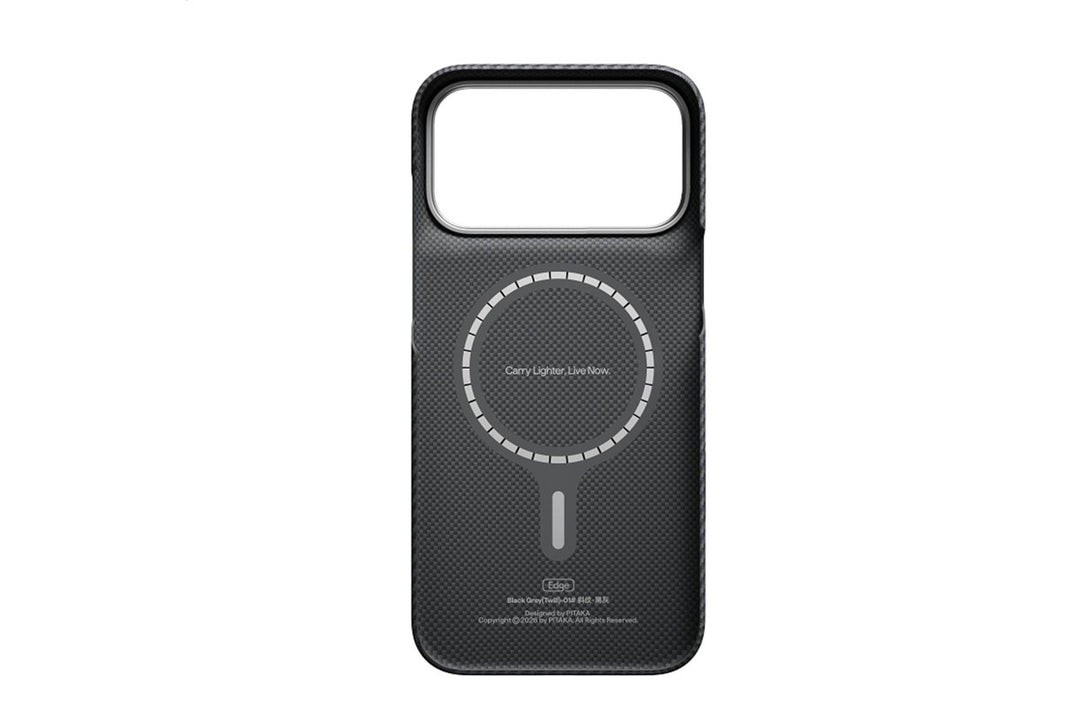 Pitaka | Edge Case MagSafe Compatible iPhone 18 Pro (With PitaTap)  - Black/Grey |
