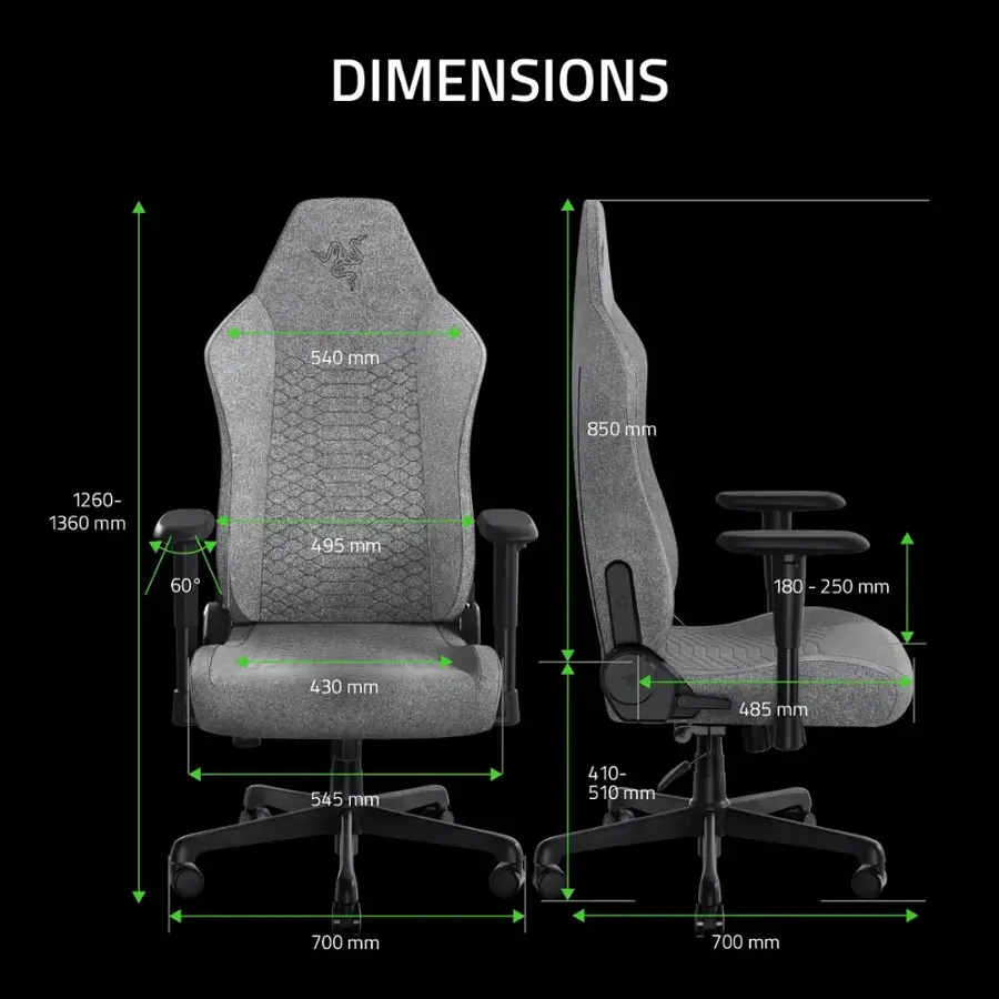 Razer | Iskur V2 X Ergonomic Gaming Chair - Light Gray | RZ38-05310200-R3UA