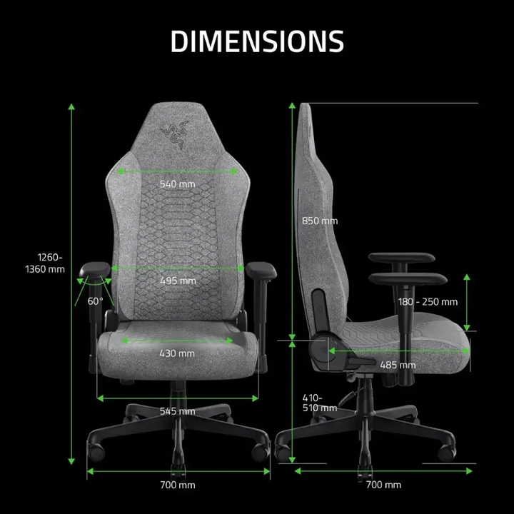 Razer | Iskur V2 X Ergonomic Gaming Chair - Light Gray | RZ38-05310200-R3UA