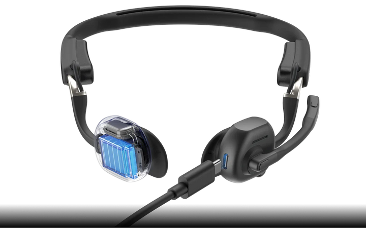 Shokz | Openmeet UC Open-Ear Bluetooth Computer Headset Noise Cancelling Mic + Mute Button - Black | C610-AC-BK-CA-326