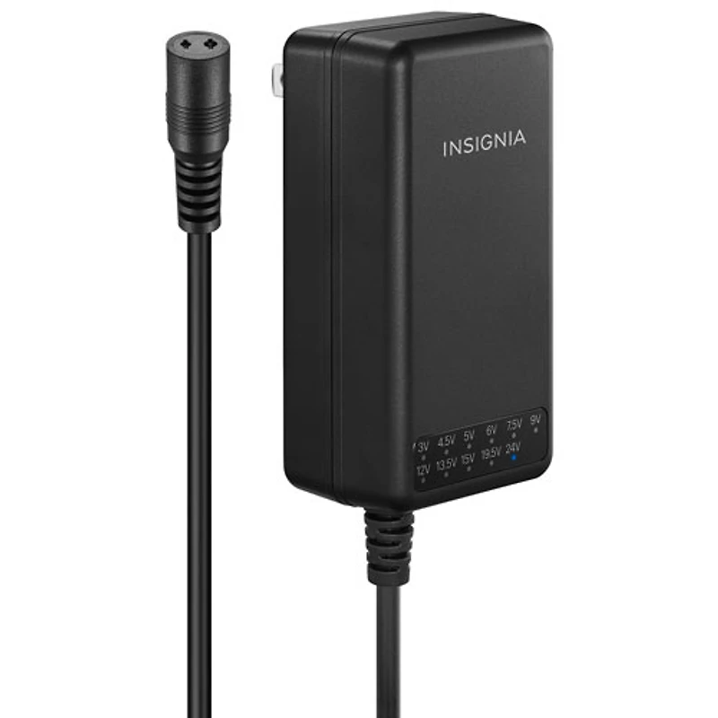 Insignia | Universal AC Adaptor with 7 Tips & USB-A 48W - Black | NS-UNI48WAC-C
