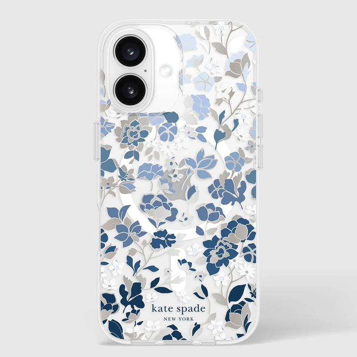 Kate Spade | Protective Prints MagSafe Case iPhone 16 - Flowerbed Blue | 15-13241
