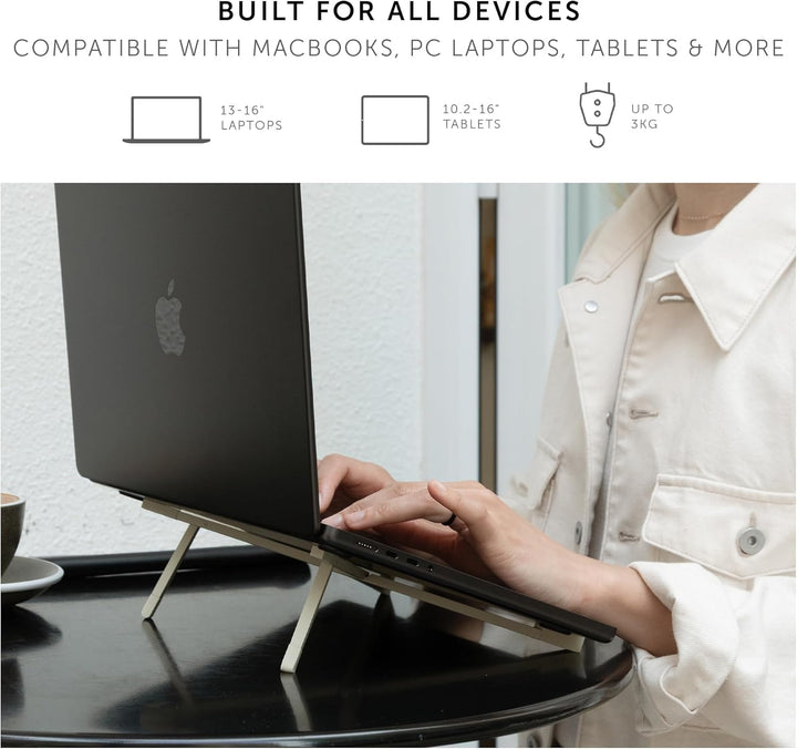 Native Union | Aluminium Foldable Laptop Stand - Sand | FOLD-STAND-SAN-RP