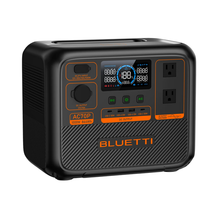 Bluetti | AC70P Portable Power Station 1000W 864Wh - Black | AC70P