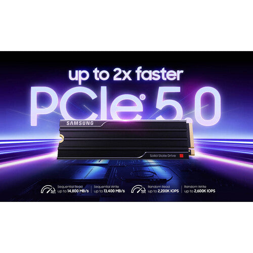 Samsung | 9100 Pro 2TB NVMe PCI-e 5.0 M.2 Internal Hard Drive with Heatsink | MZ-VAP2T0CW