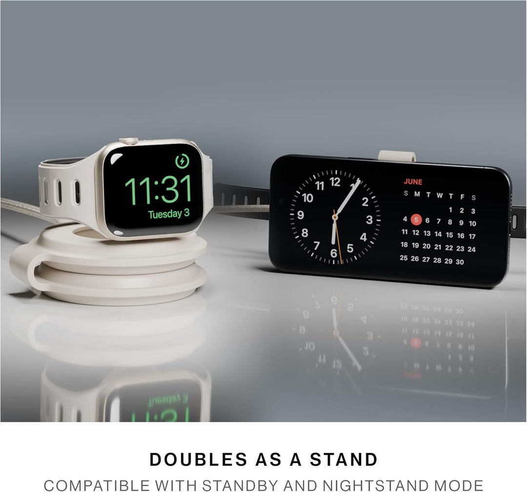 Native Union | Voyage 2-in-1 Wireless Charging Pad Qi2 Certified - Sand | VOY-2IN1-WL-SAN