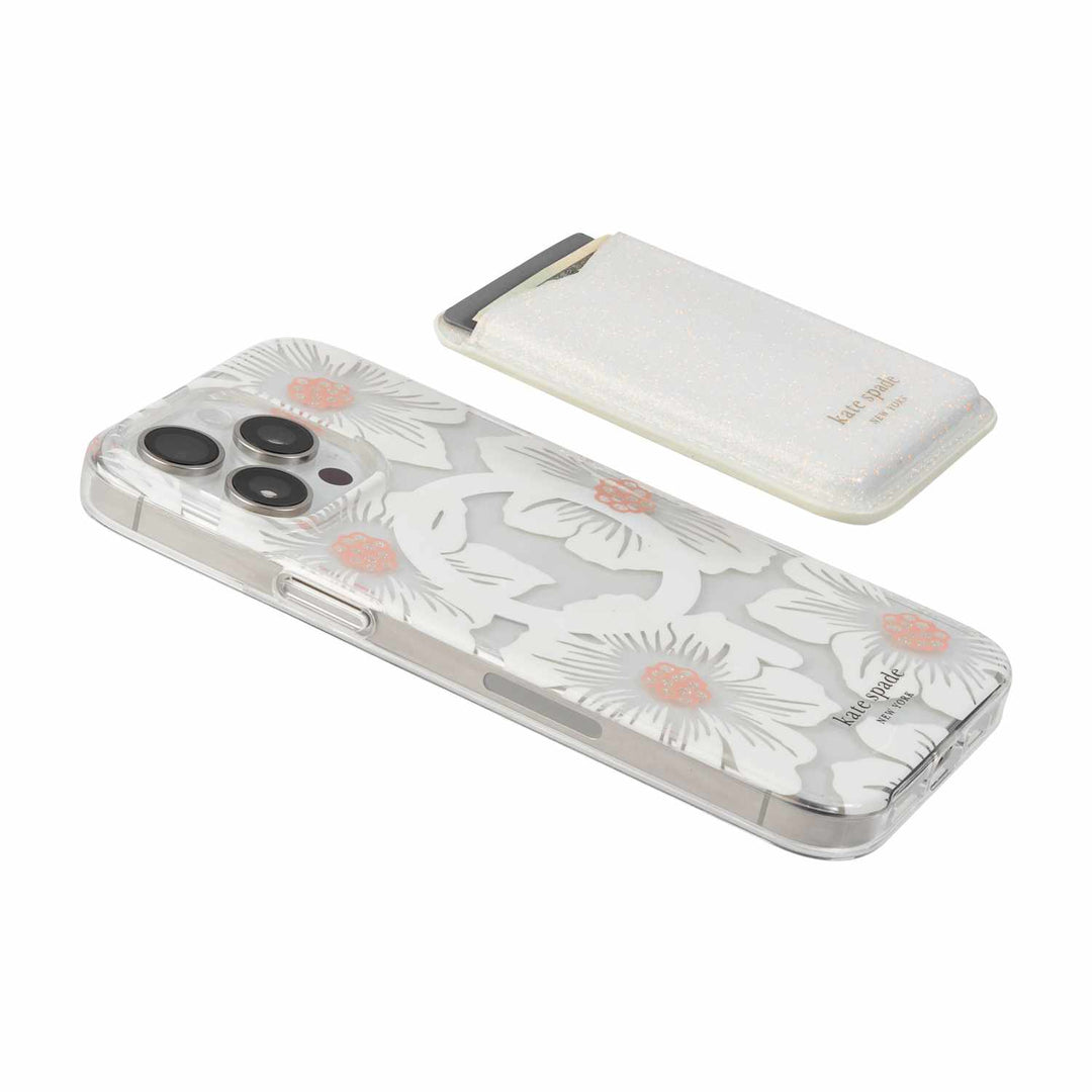 Kate Spade NY | Magnetic Wallet Compatible w/MagSafe - White Glitter |  15-14179