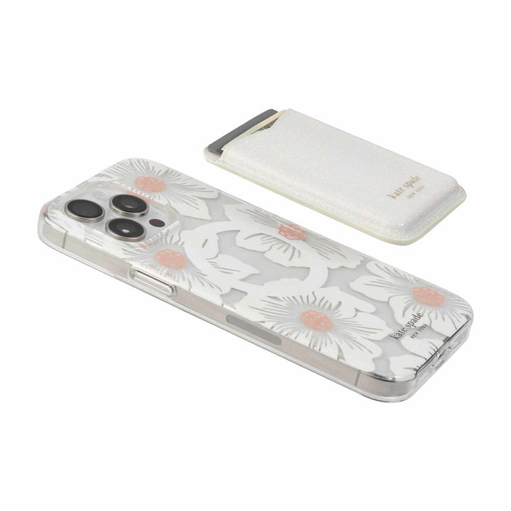 Kate Spade NY | Magnetic Wallet Compatible w/MagSafe - White Glitter |  15-14179