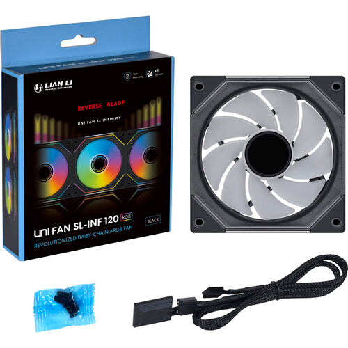 Lian-Li | Uni Fan SL-Infinity Reverse Blade Case Fan SL120 120mm - Black | UF-RSLIN120-1B