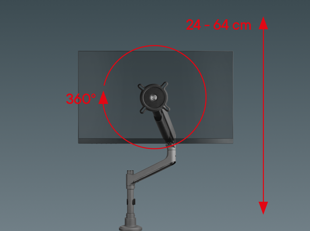 One For All | Titanium Single Monitor Arm - Dynamic 17" to 50"  20KG | DM5110